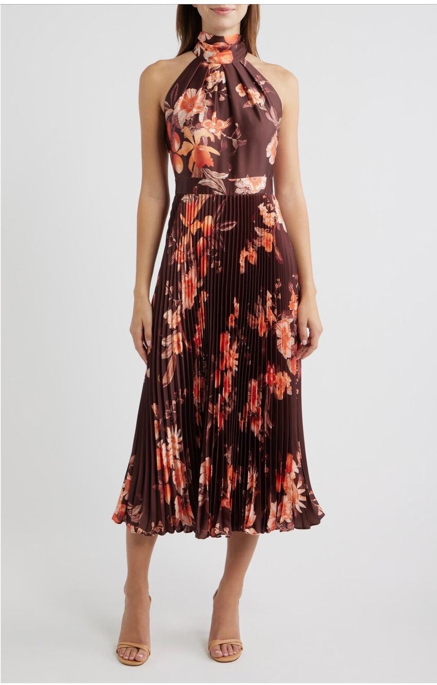 Eliza J Floral Print Sleeveless Midi Dress - Size 12 (see narrative) - Picture 1 of 10